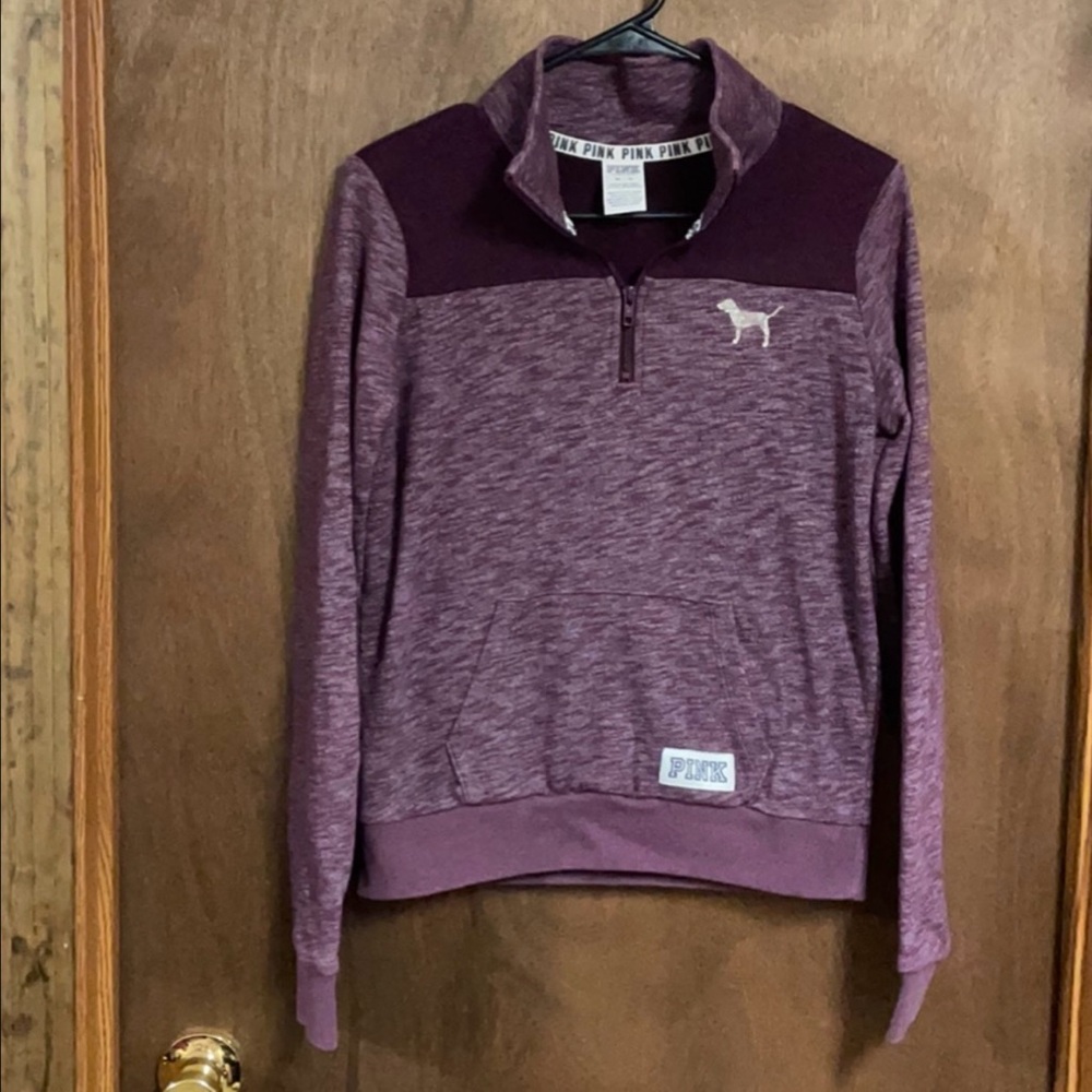 Victorias Secret Pink Quarter Zip Sweatshirt Extra Small